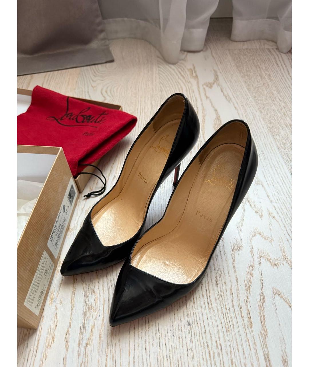 CHRISTIAN LOUBOUTIN Черные туфли из лакированной кожи, фото 3