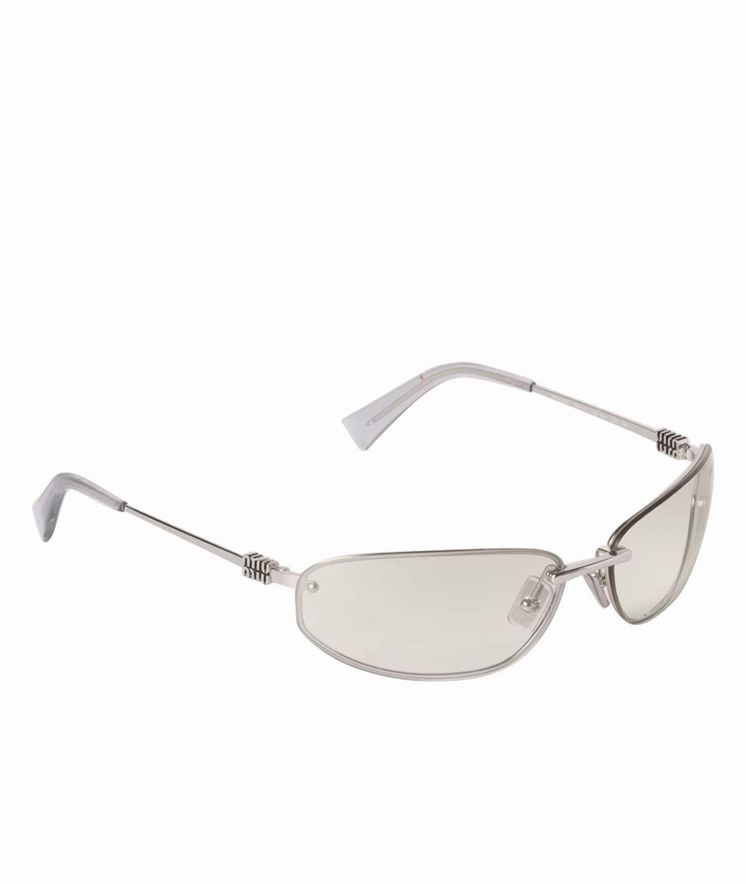 MIU MIU Белые металлические солнцезащитные очки, фото 9
