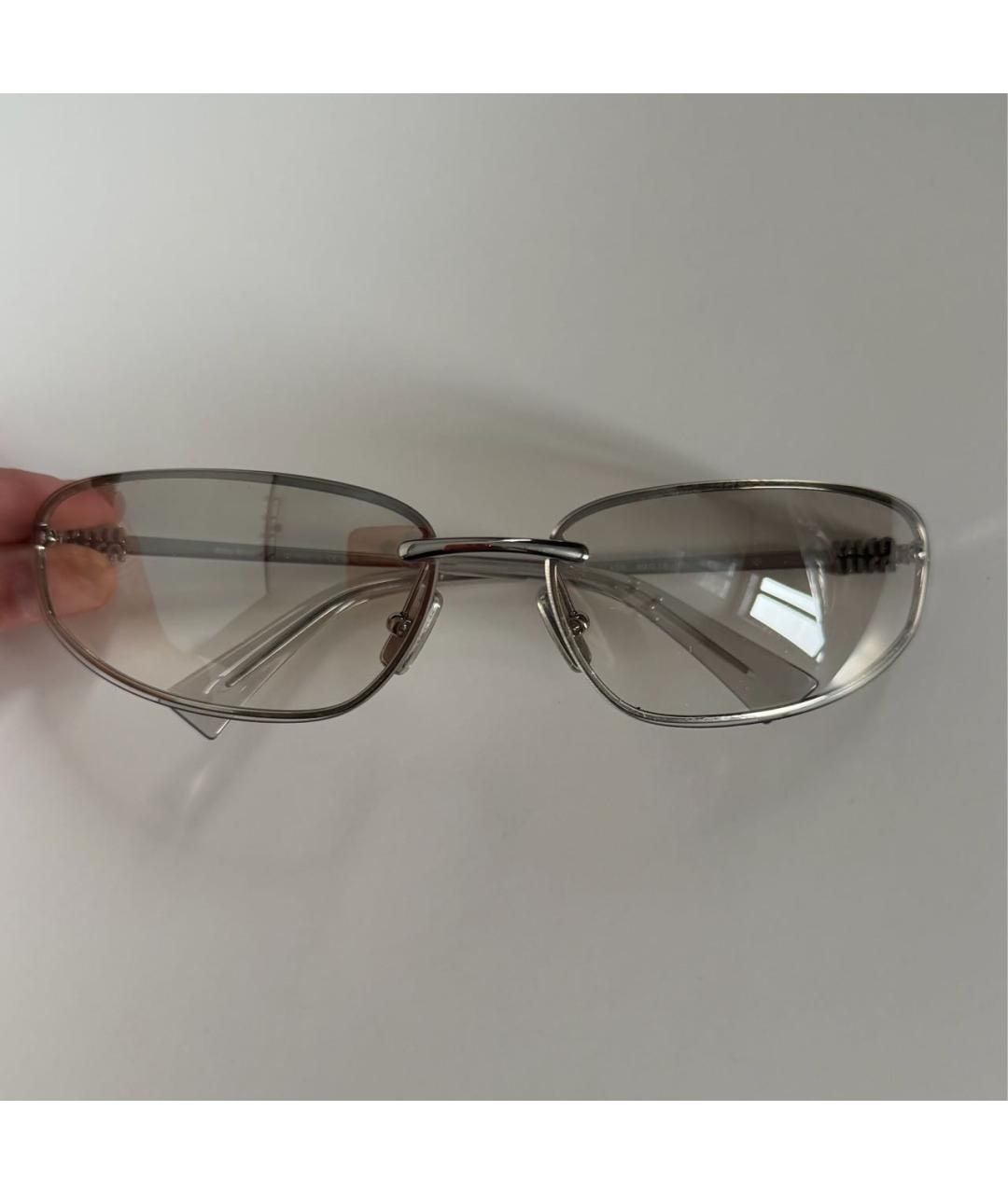 MIU MIU Белые металлические солнцезащитные очки, фото 5