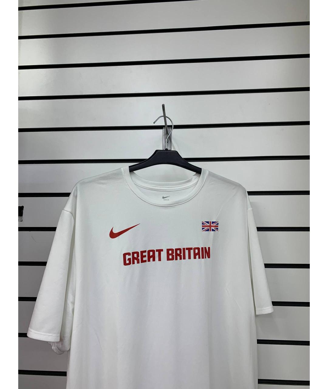 NIKE Белая синтетическая футболка, фото 5