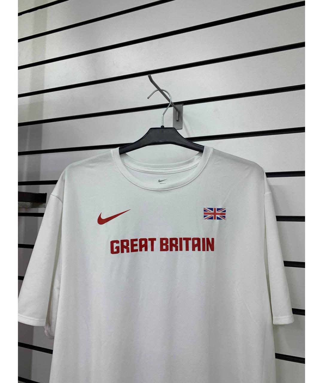 NIKE Белая синтетическая футболка, фото 2