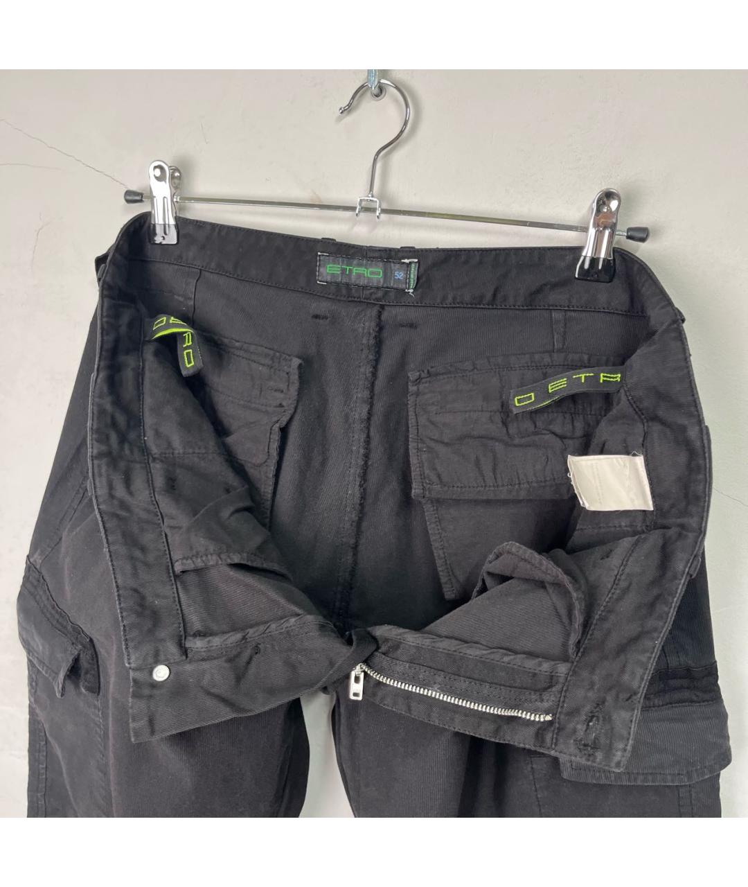 ETRO Черные хлопковые повседневные брюки, фото 6