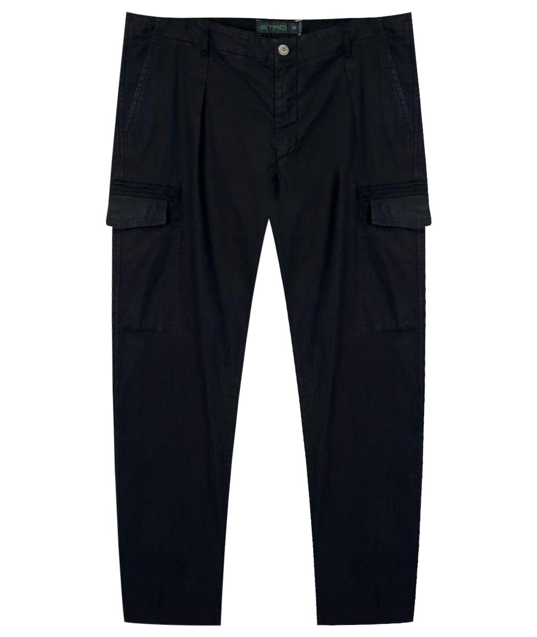 ETRO Черные хлопковые повседневные брюки, фото 1