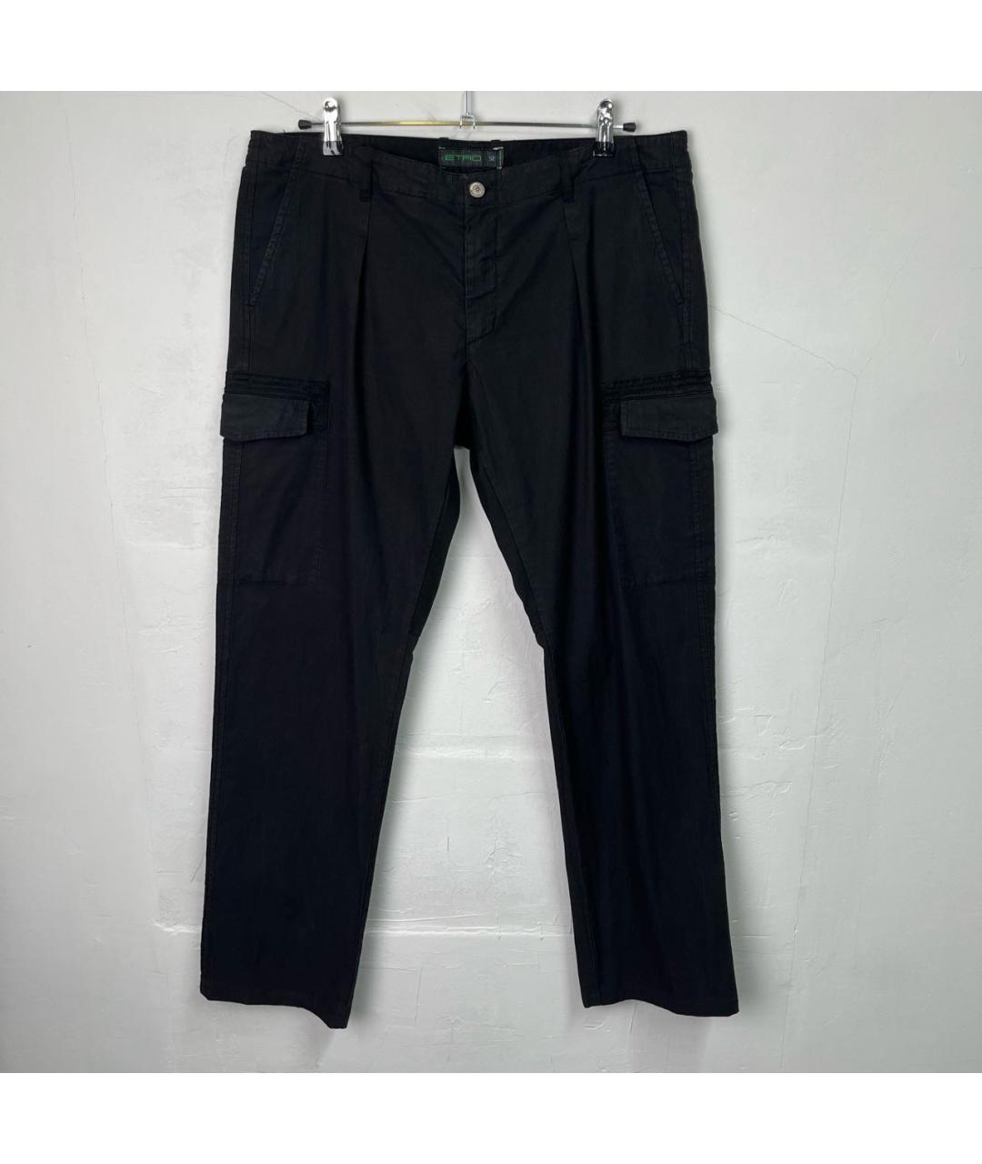 ETRO Черные хлопковые повседневные брюки, фото 9