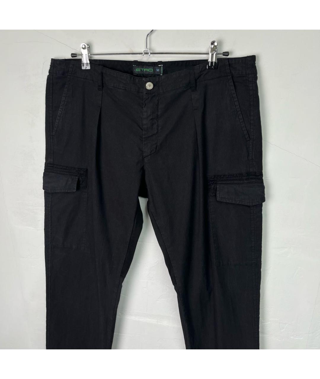 ETRO Черные хлопковые повседневные брюки, фото 2