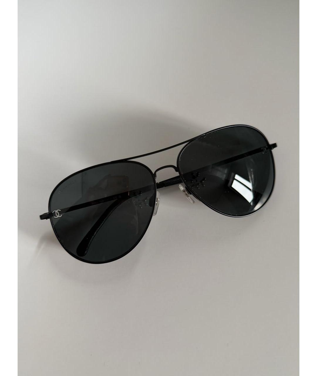 CHANEL Черные металлические солнцезащитные очки, фото 4