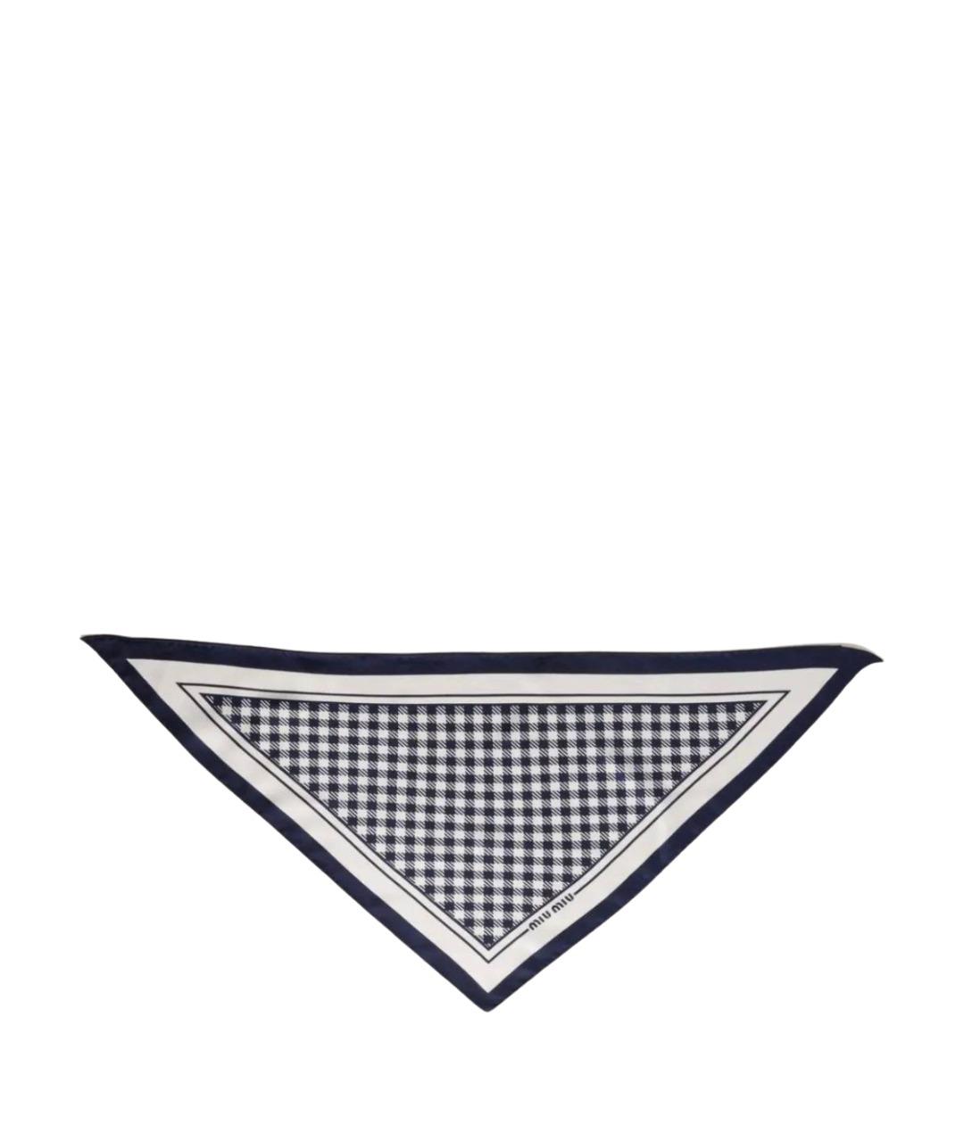 MIU MIU Белый шелковый платок, фото 1