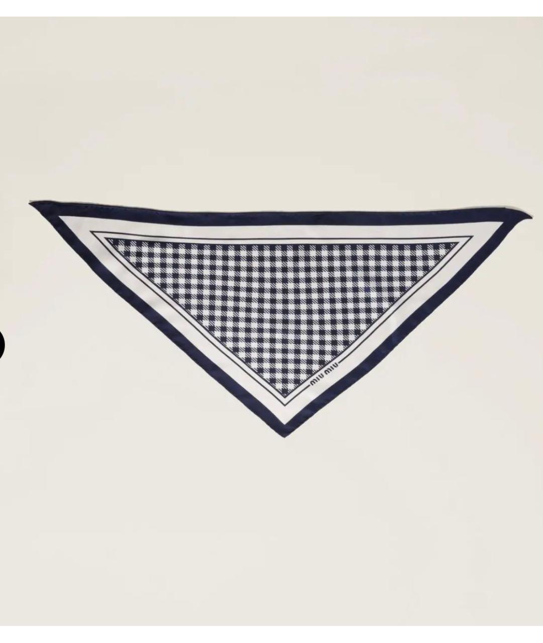 MIU MIU Белый шелковый платок, фото 3