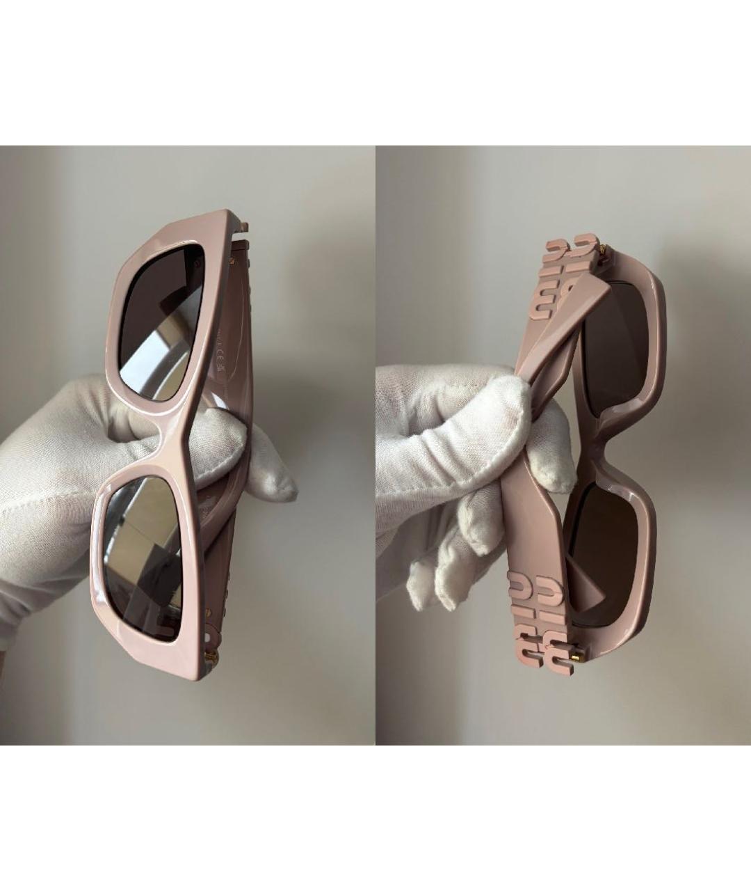 MIU MIU Розовые пластиковые солнцезащитные очки, фото 3
