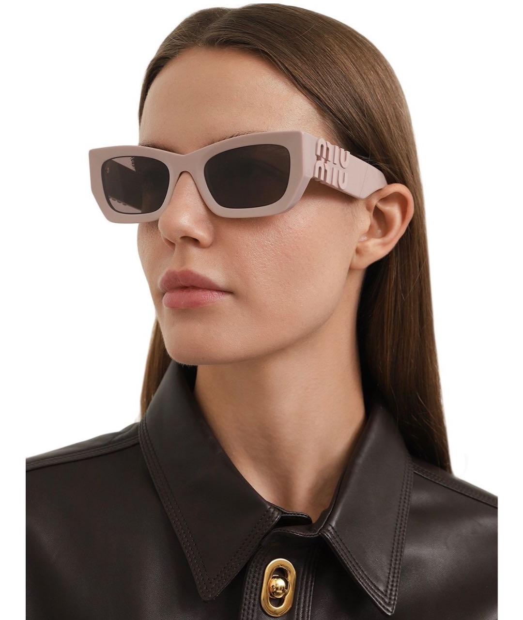 MIU MIU Розовые пластиковые солнцезащитные очки, фото 5