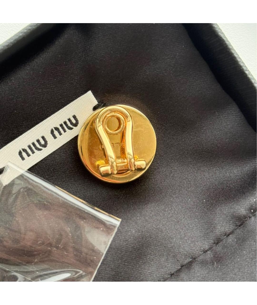 MIU MIU Черные металлические серьги, фото 4