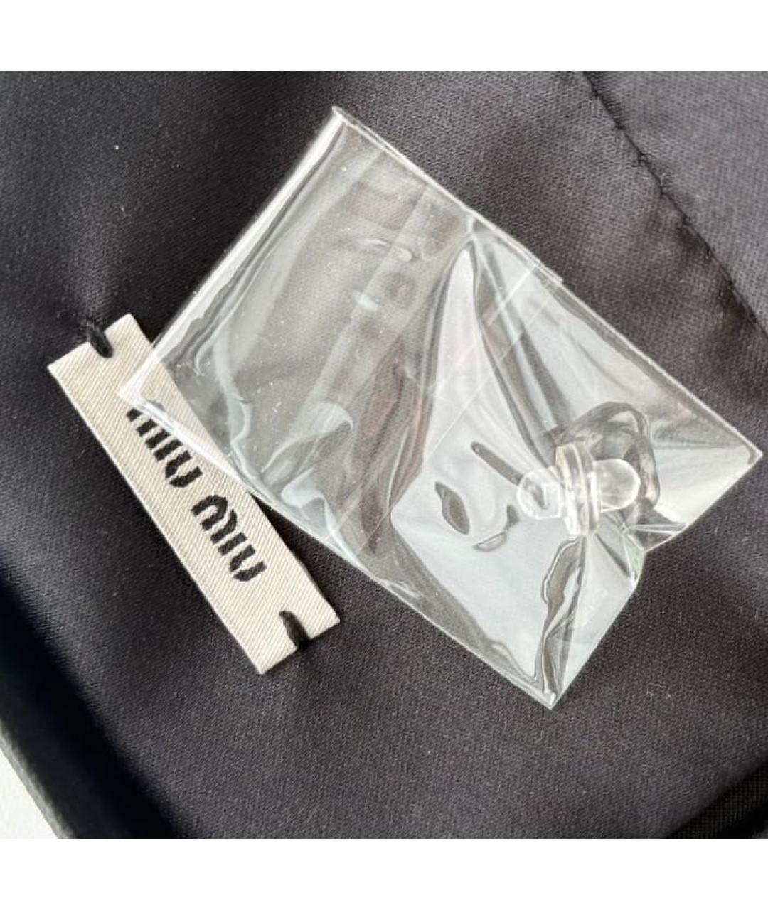 MIU MIU Черные металлические серьги, фото 2