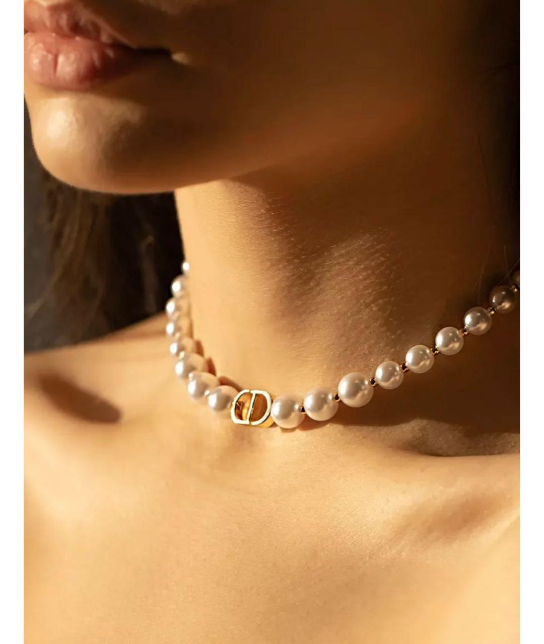 CHRISTIAN DIOR Белое жемчужное колье, фото 3