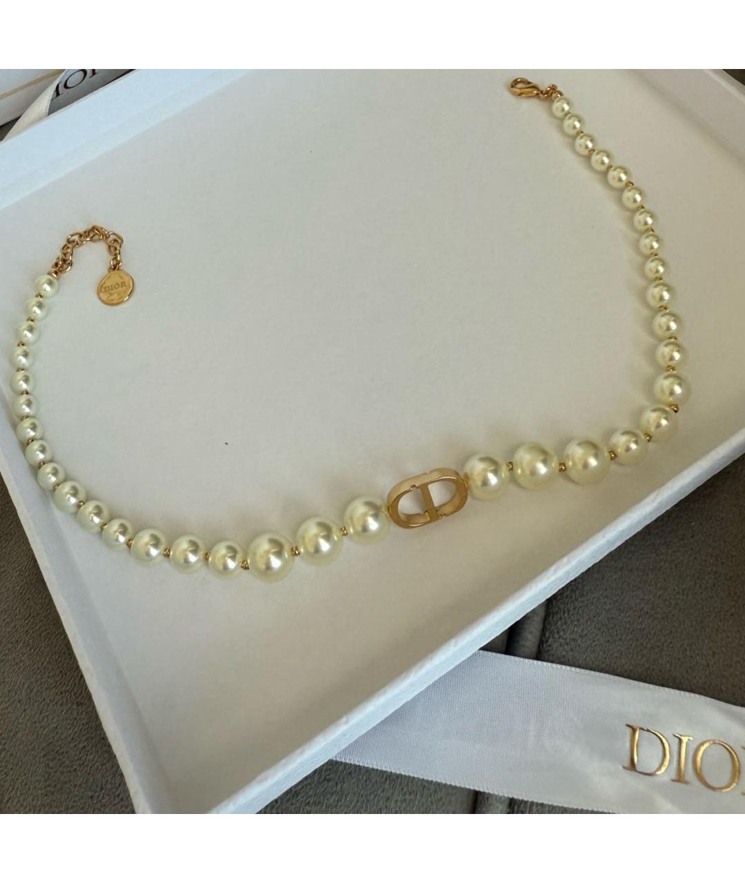 CHRISTIAN DIOR Белое жемчужное колье, фото 4