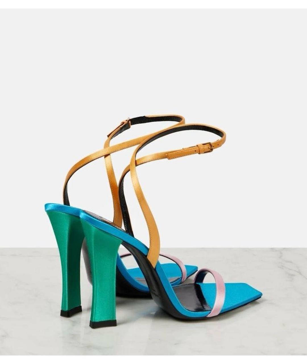 SAINT LAURENT Мульти текстильные босоножки, фото 4