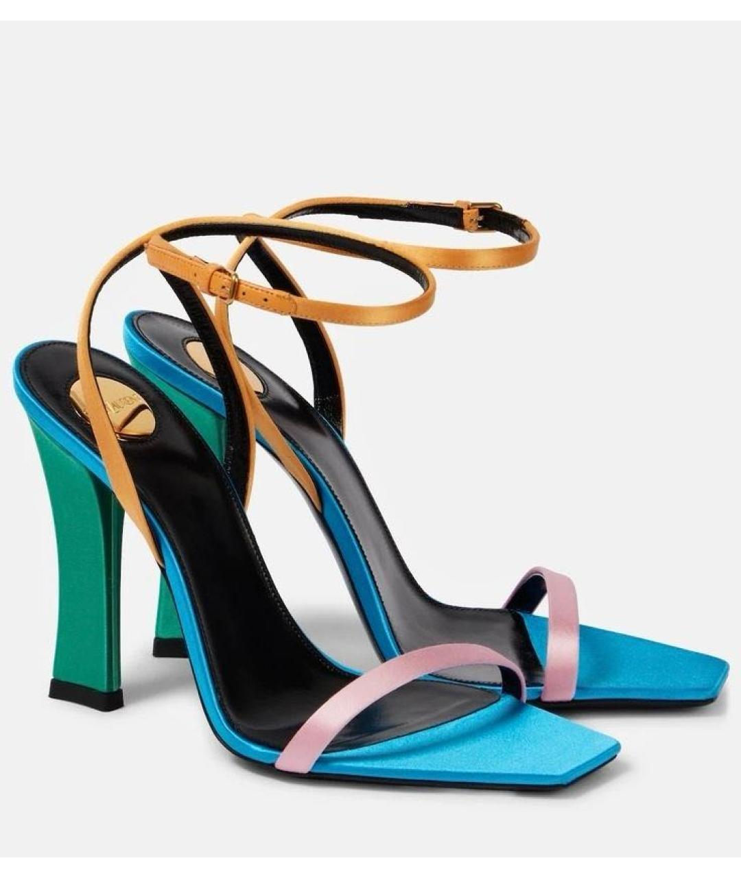 SAINT LAURENT Мульти текстильные босоножки, фото 3