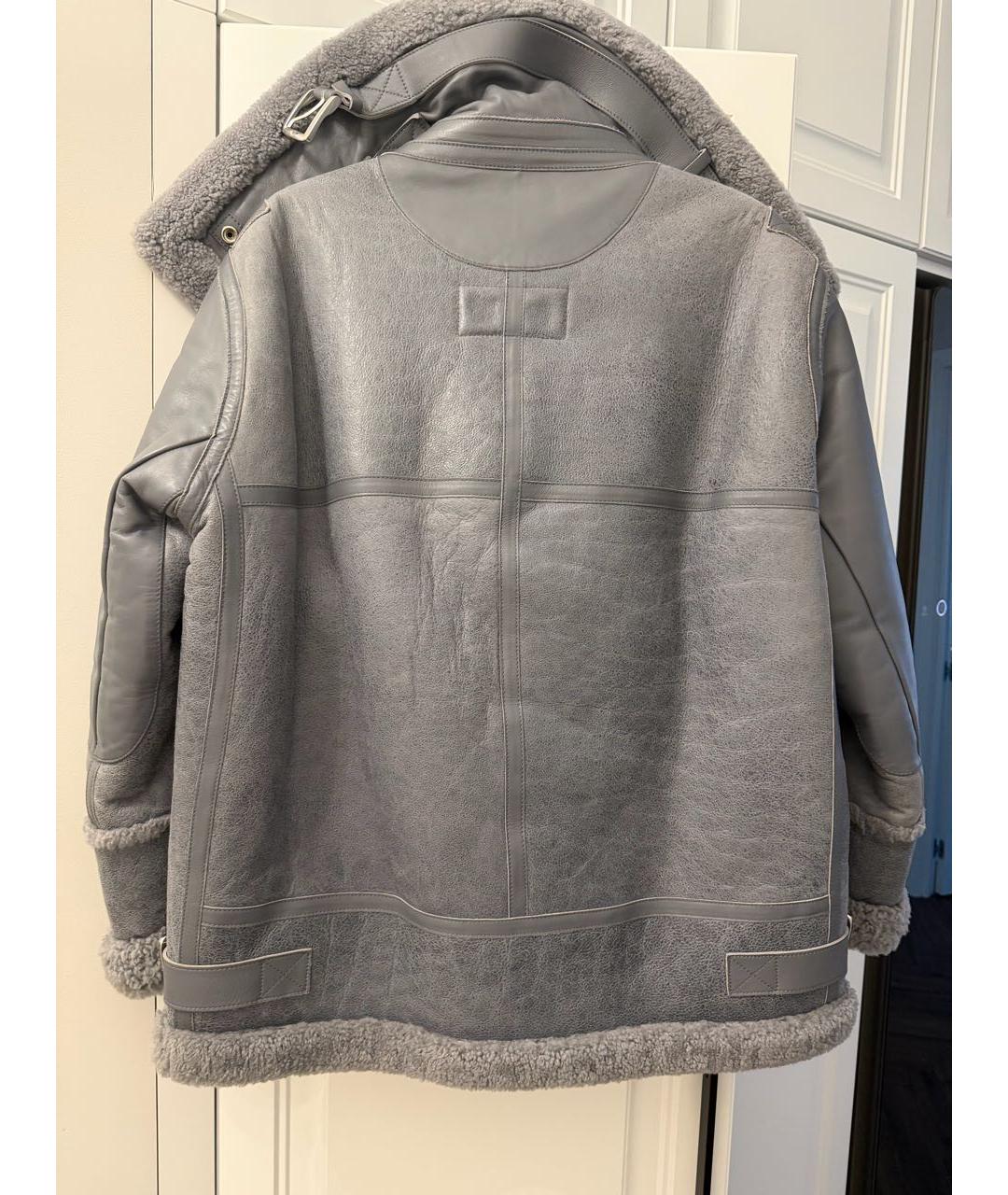 BALENCIAGA Серая кожаная дубленка, фото 4