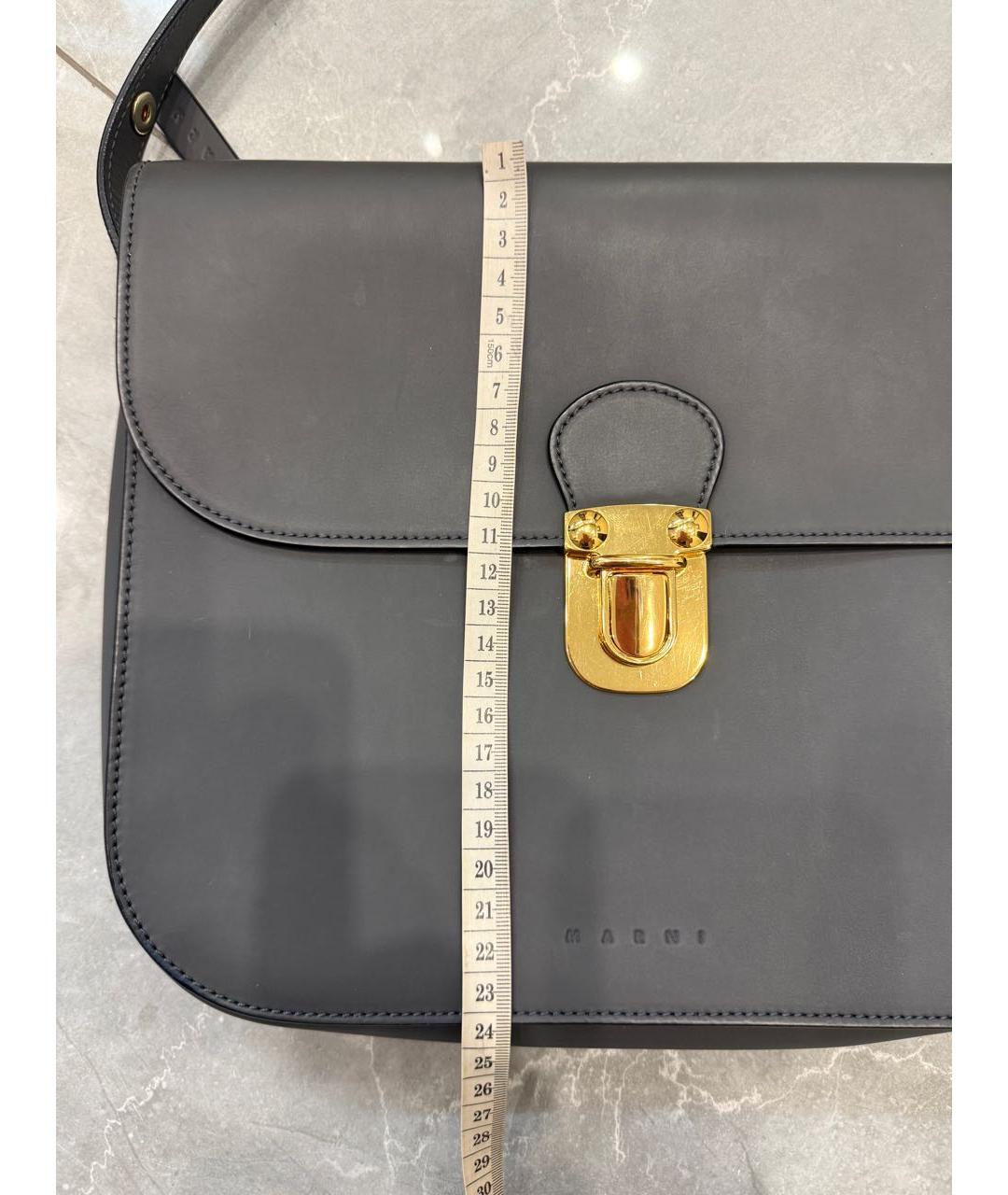 MARNI Серая кожаная сумка через плечо, фото 7