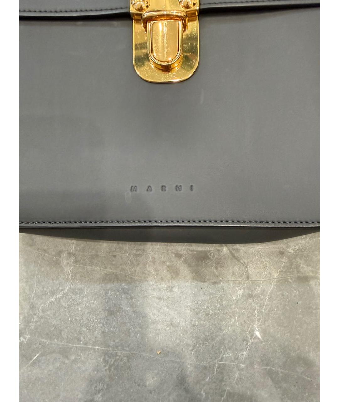 MARNI Серая кожаная сумка через плечо, фото 8