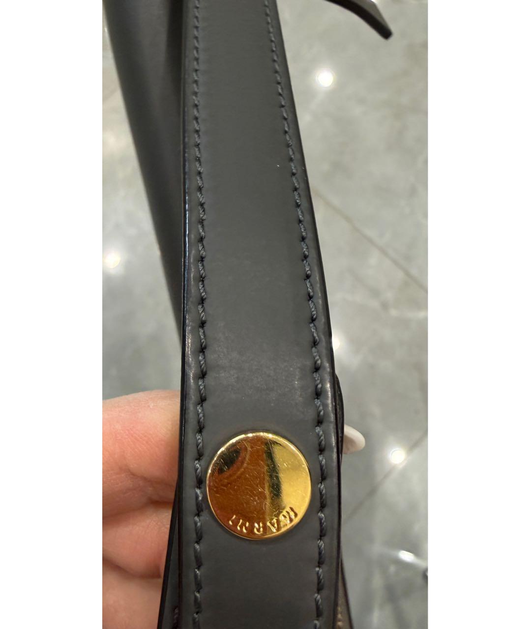 MARNI Серая кожаная сумка через плечо, фото 5