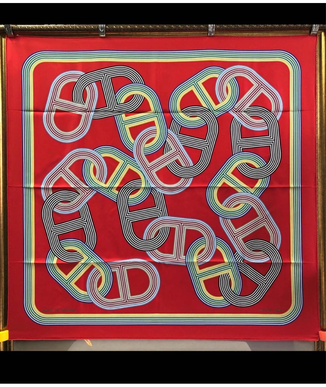 HERMES Красный платок, фото 3