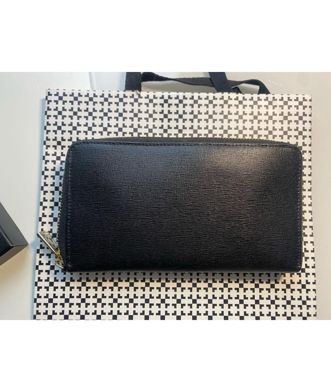 FURLA Черный кожаный кошелек, фото 6