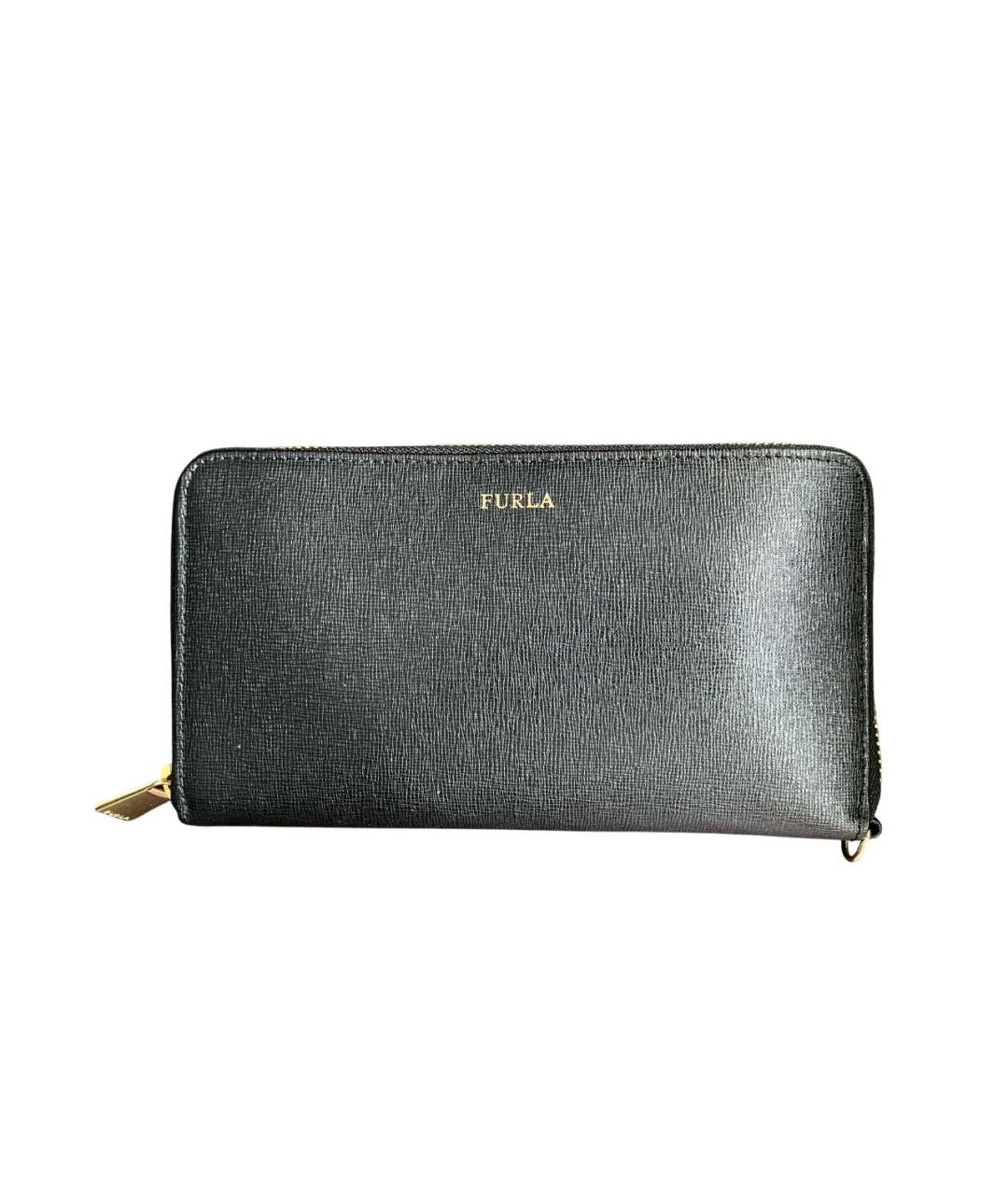 FURLA Черный кожаный кошелек, фото 8