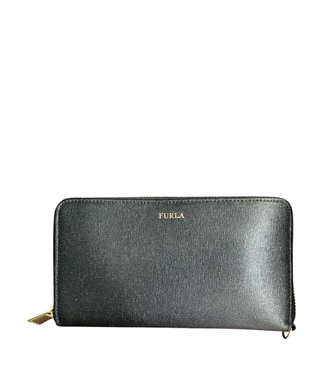 FURLA Черный кожаный кошелек, фото 1