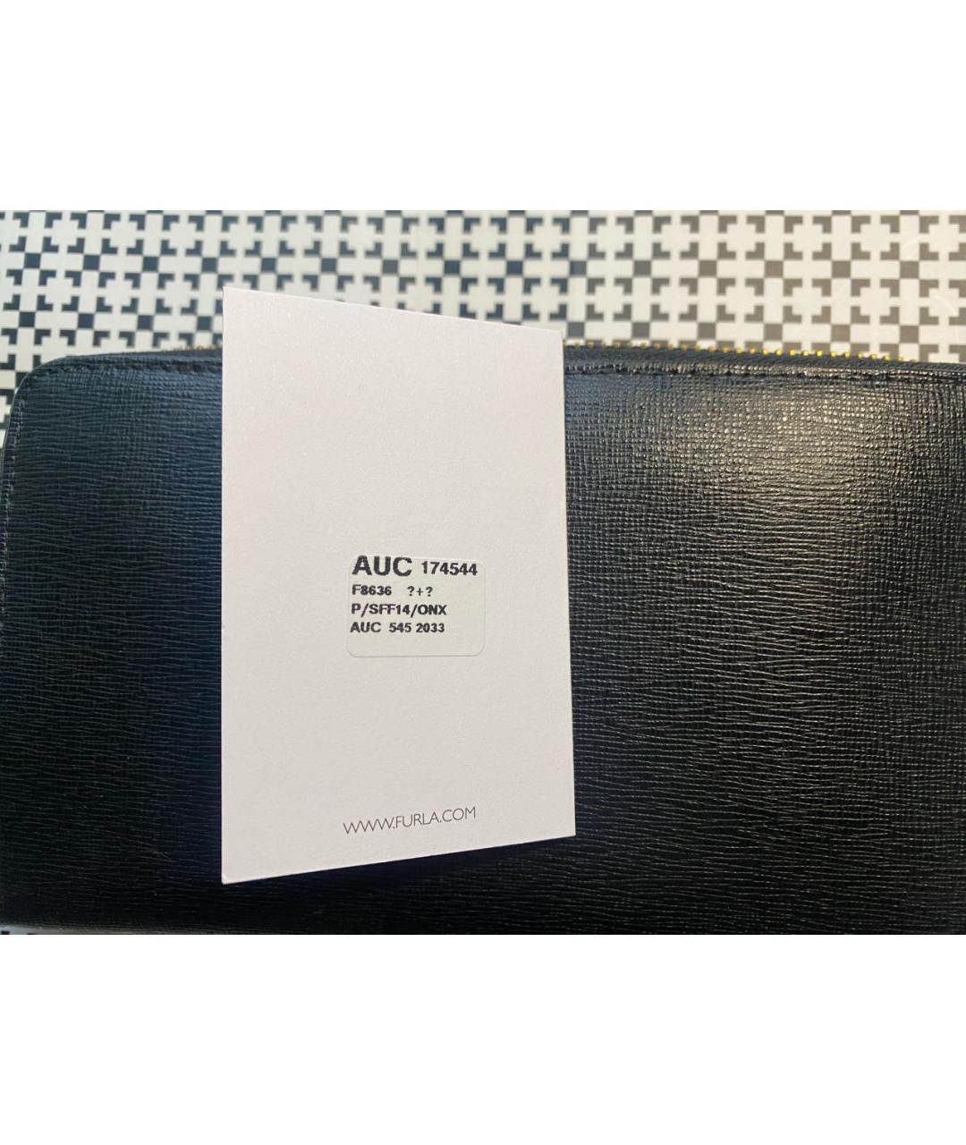FURLA Черный кожаный кошелек, фото 7