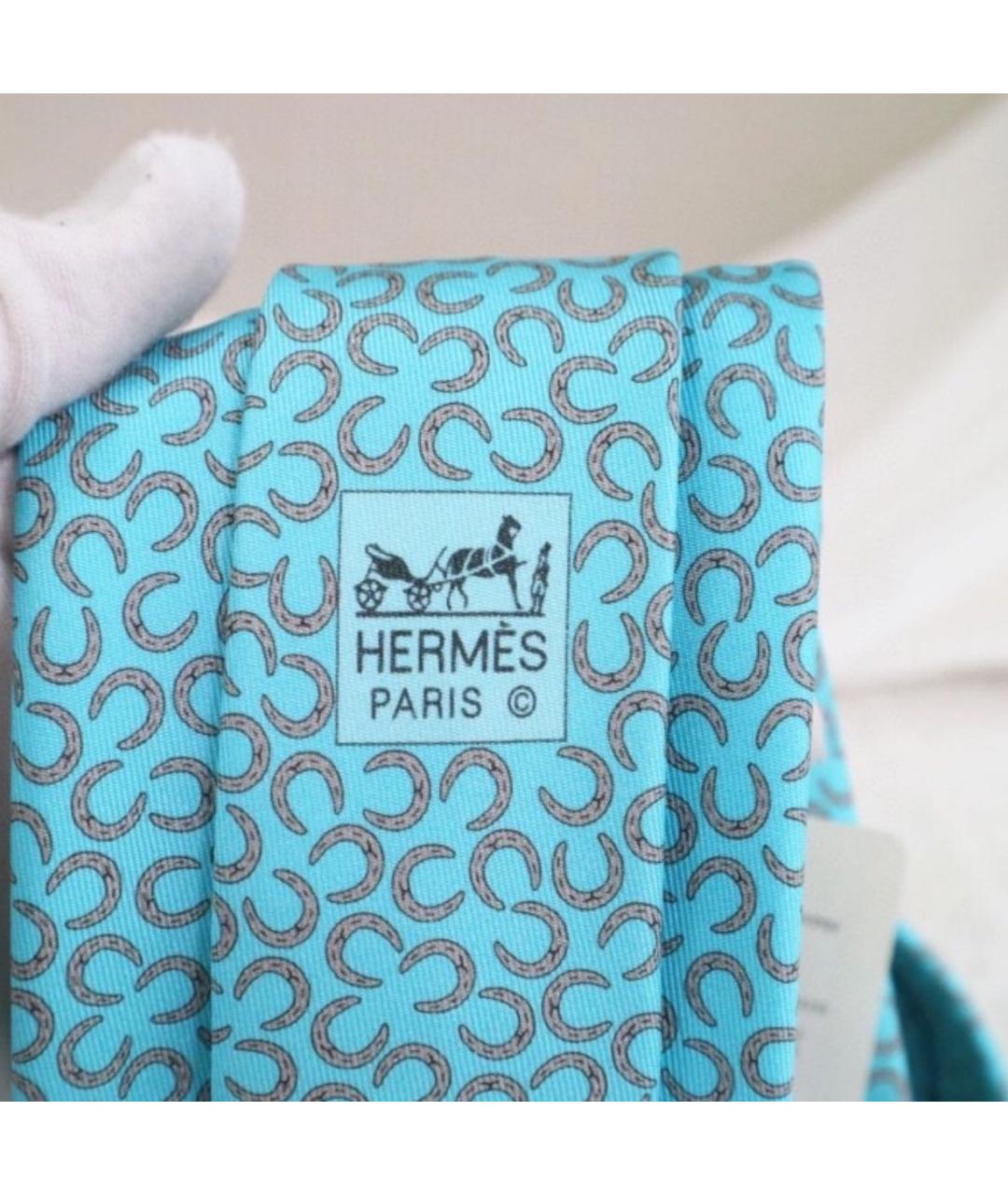 HERMES Голубой галстук, фото 2