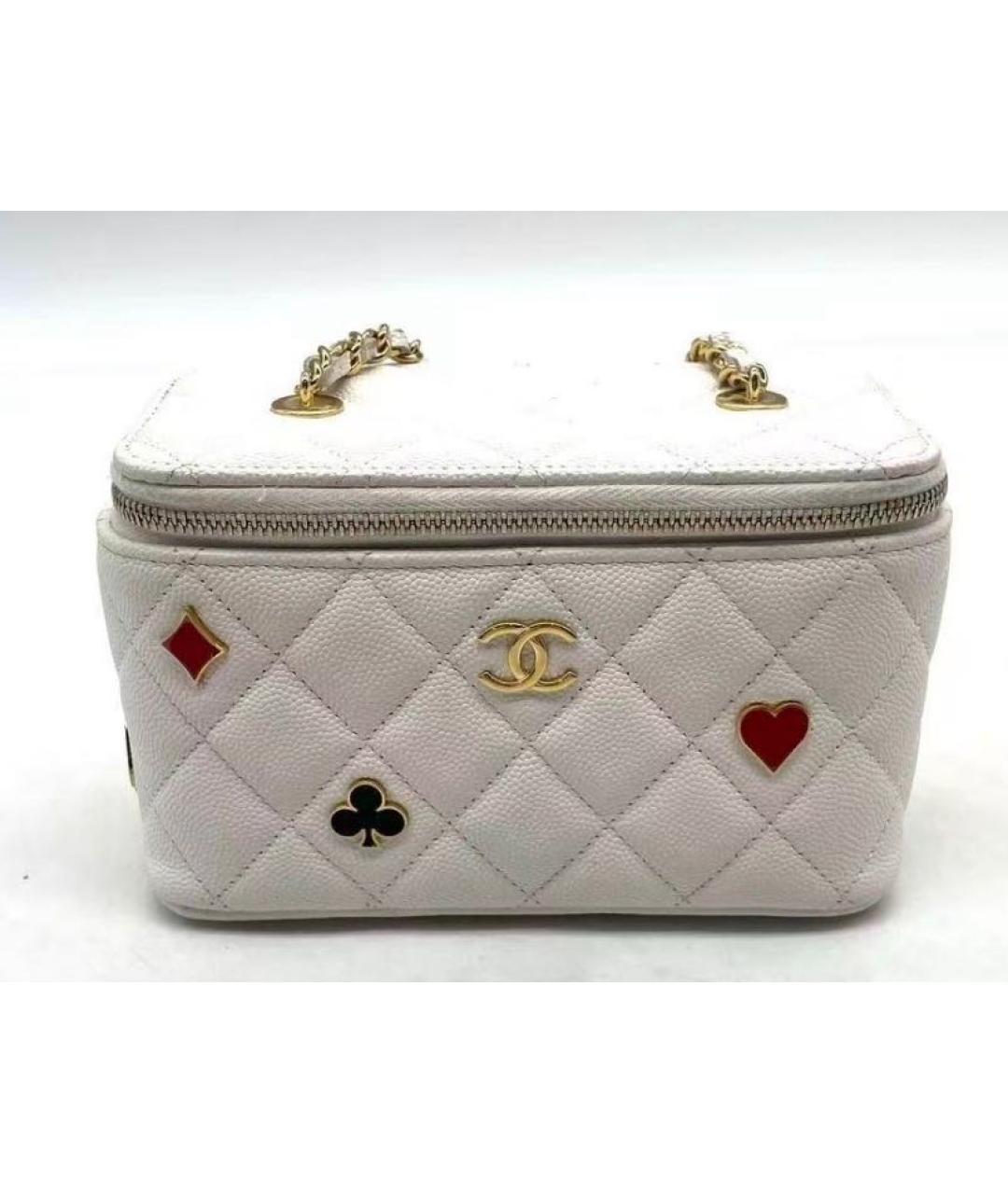 CHANEL Белая кожаная сумка через плечо, фото 5
