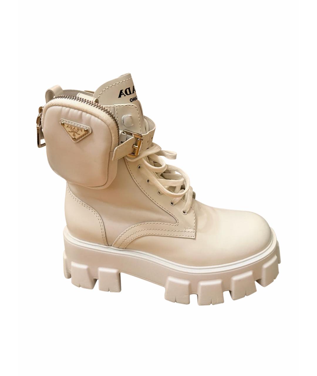 PRADA Белые кожаные сапоги, фото 1