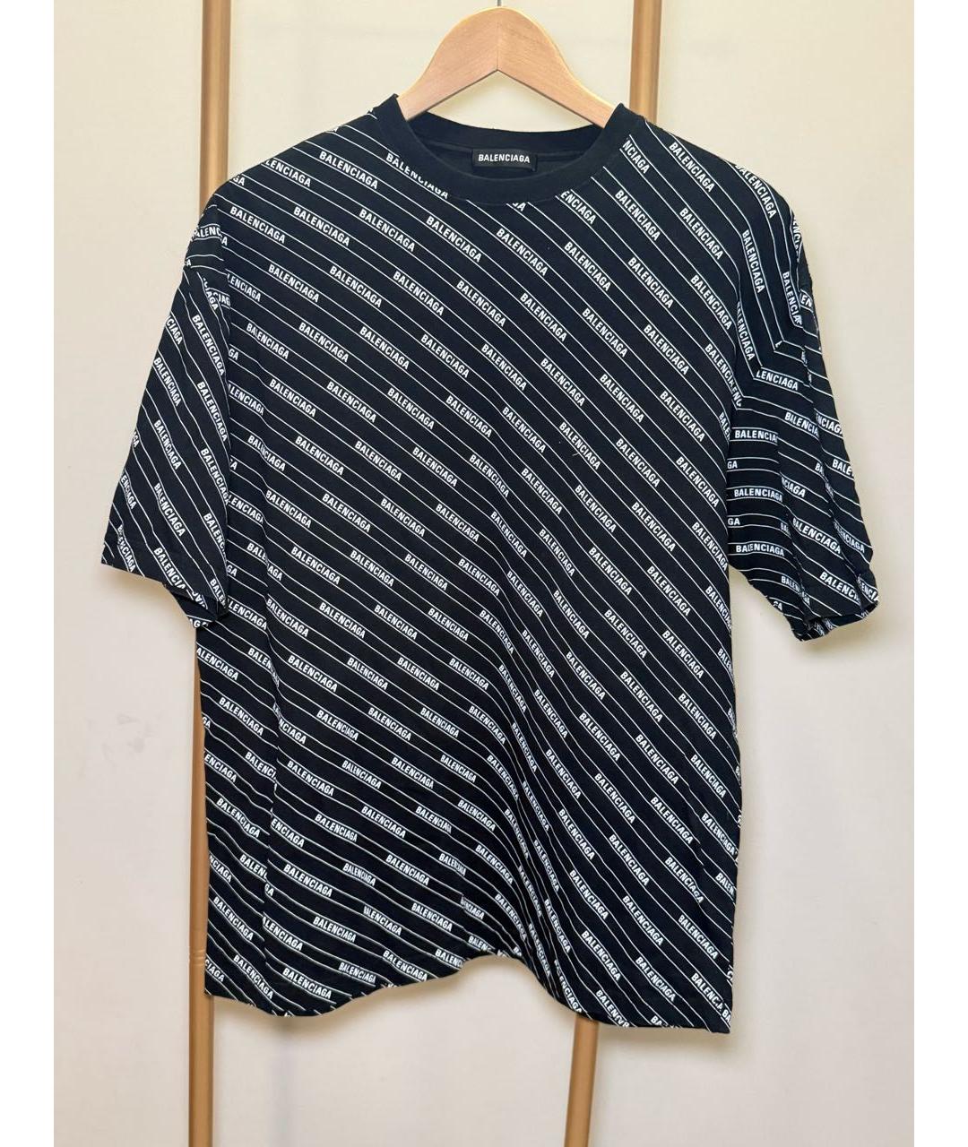 BALENCIAGA Черная хлопковая футболка, фото 3