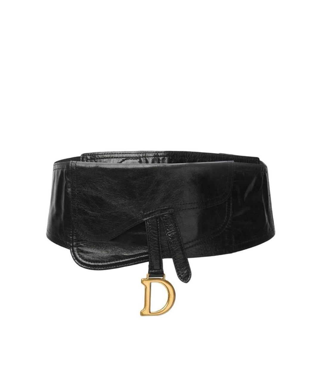 CHRISTIAN DIOR Черный кожаный ремень, фото 5