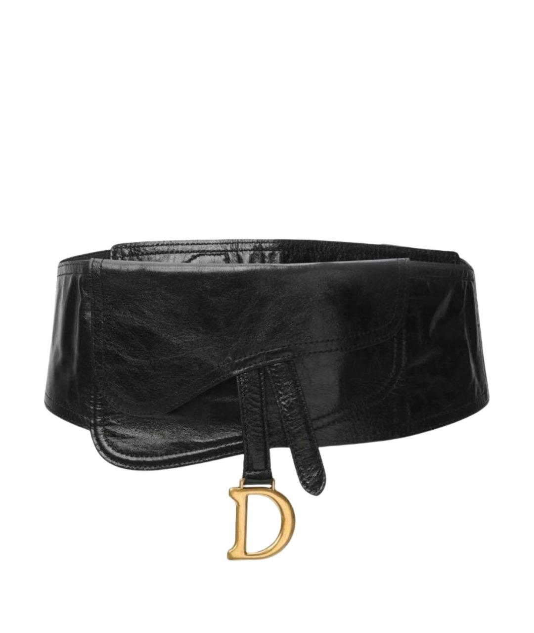 CHRISTIAN DIOR Черный кожаный ремень, фото 1