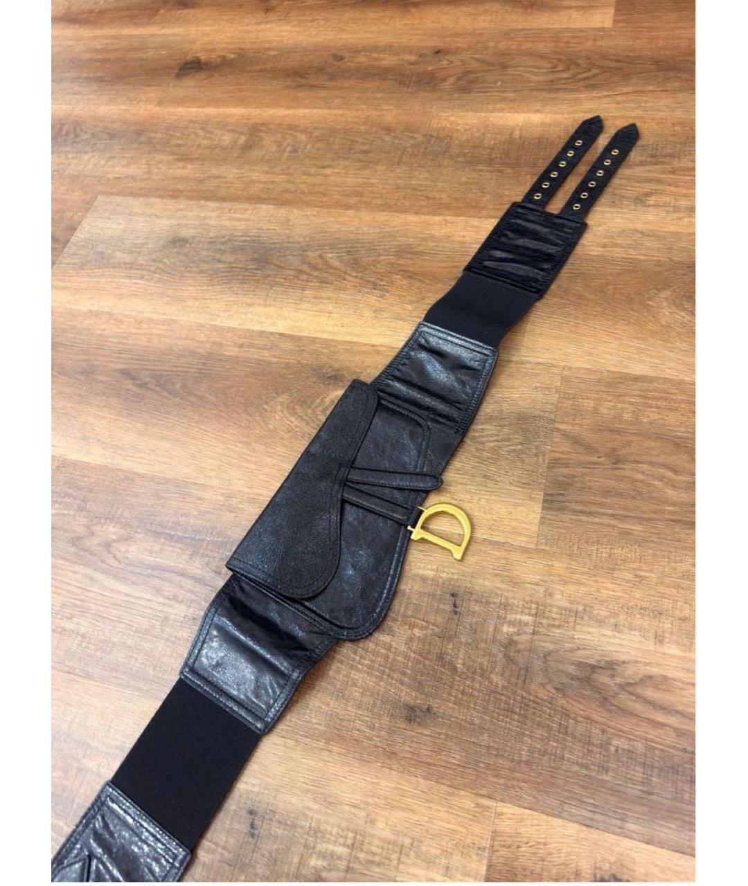 CHRISTIAN DIOR Черный кожаный ремень, фото 4