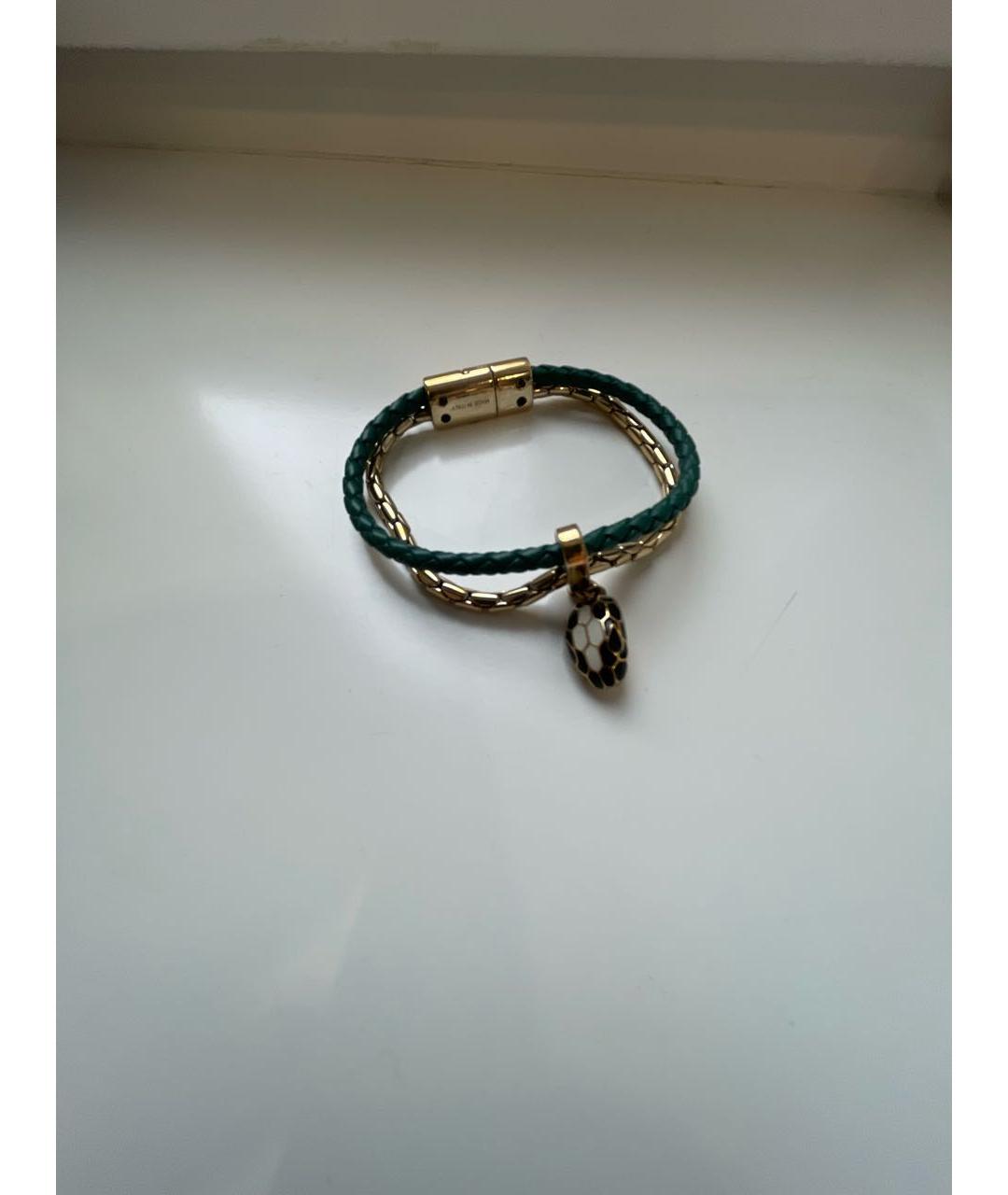BVLGARI Зеленый кожаный браслет, фото 4