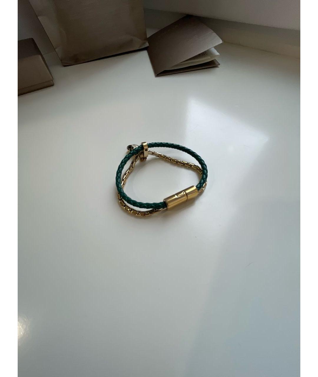 BVLGARI Зеленый кожаный браслет, фото 3