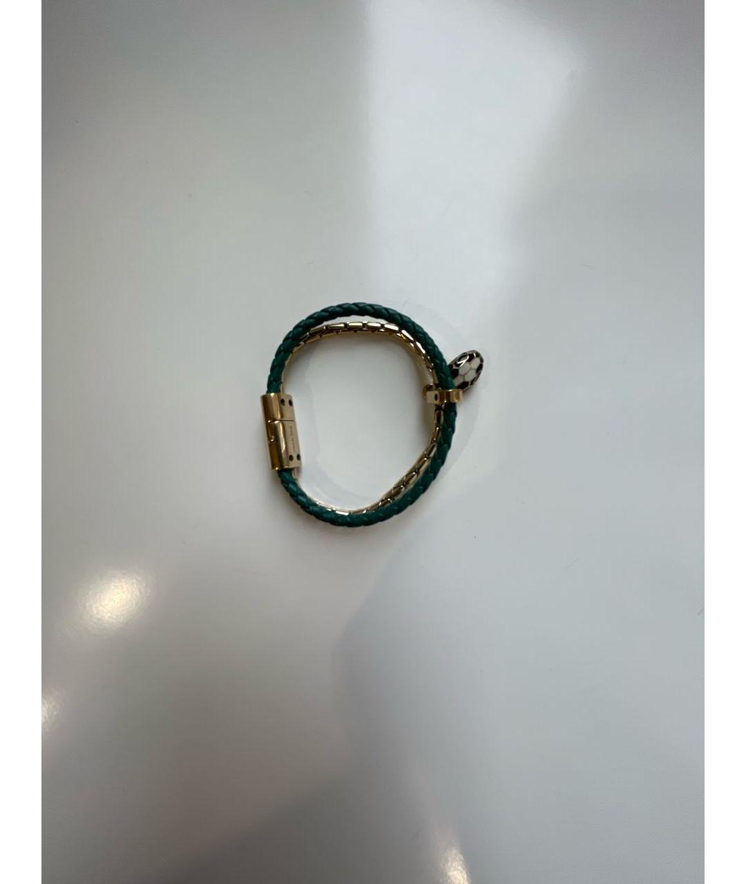 BVLGARI Зеленый кожаный браслет, фото 8