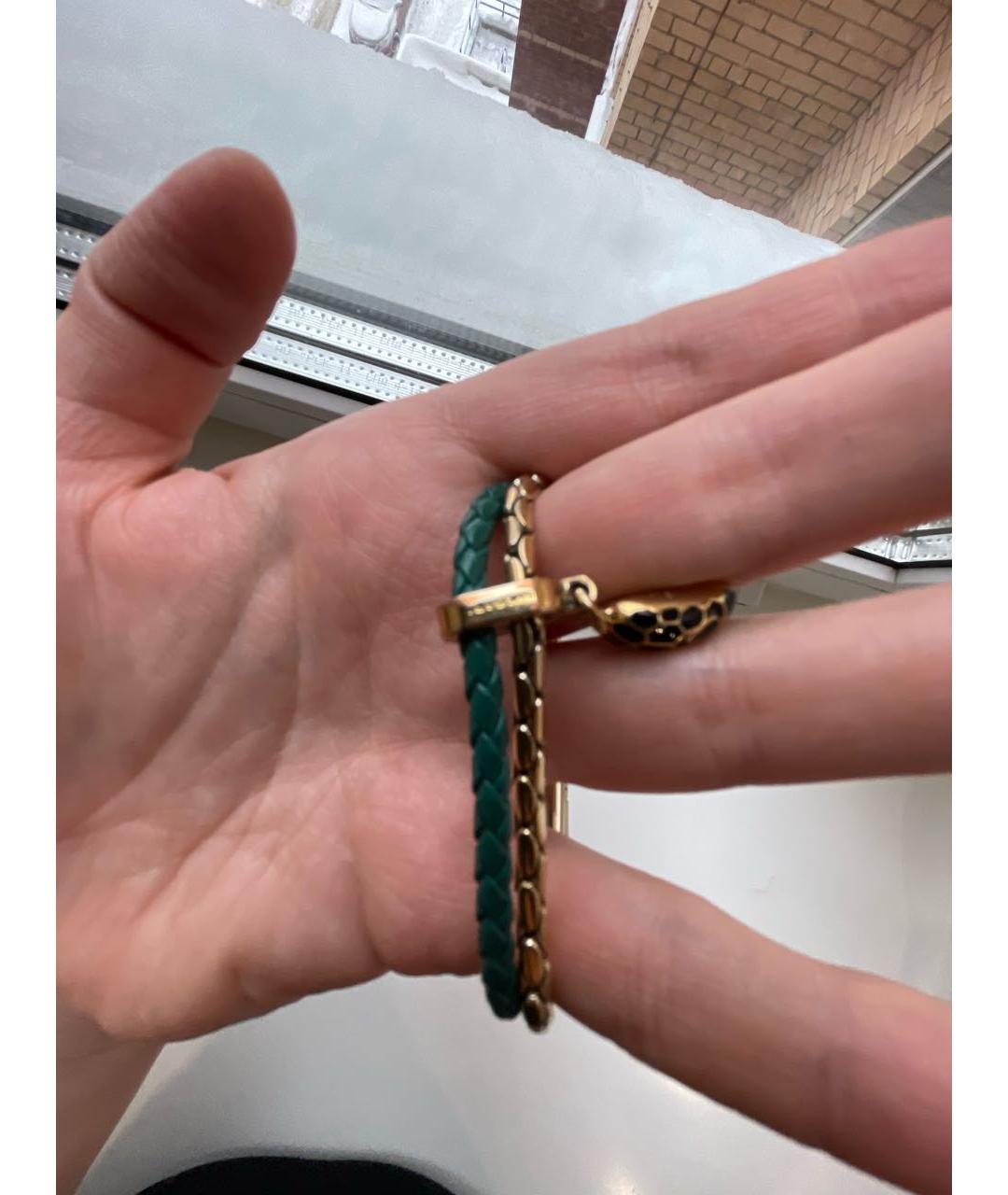 BVLGARI Зеленый кожаный браслет, фото 7