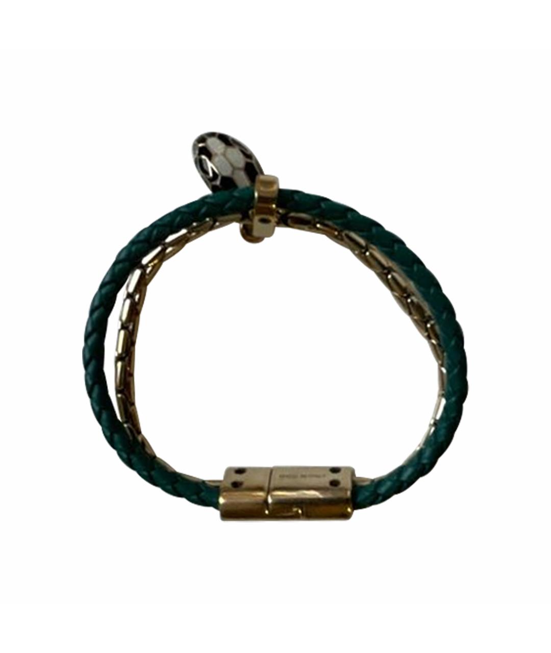 BVLGARI Зеленый кожаный браслет, фото 1