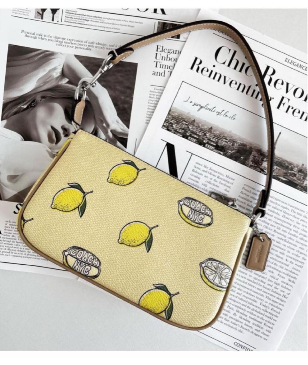 COACH Желтая сумка через плечо, фото 3