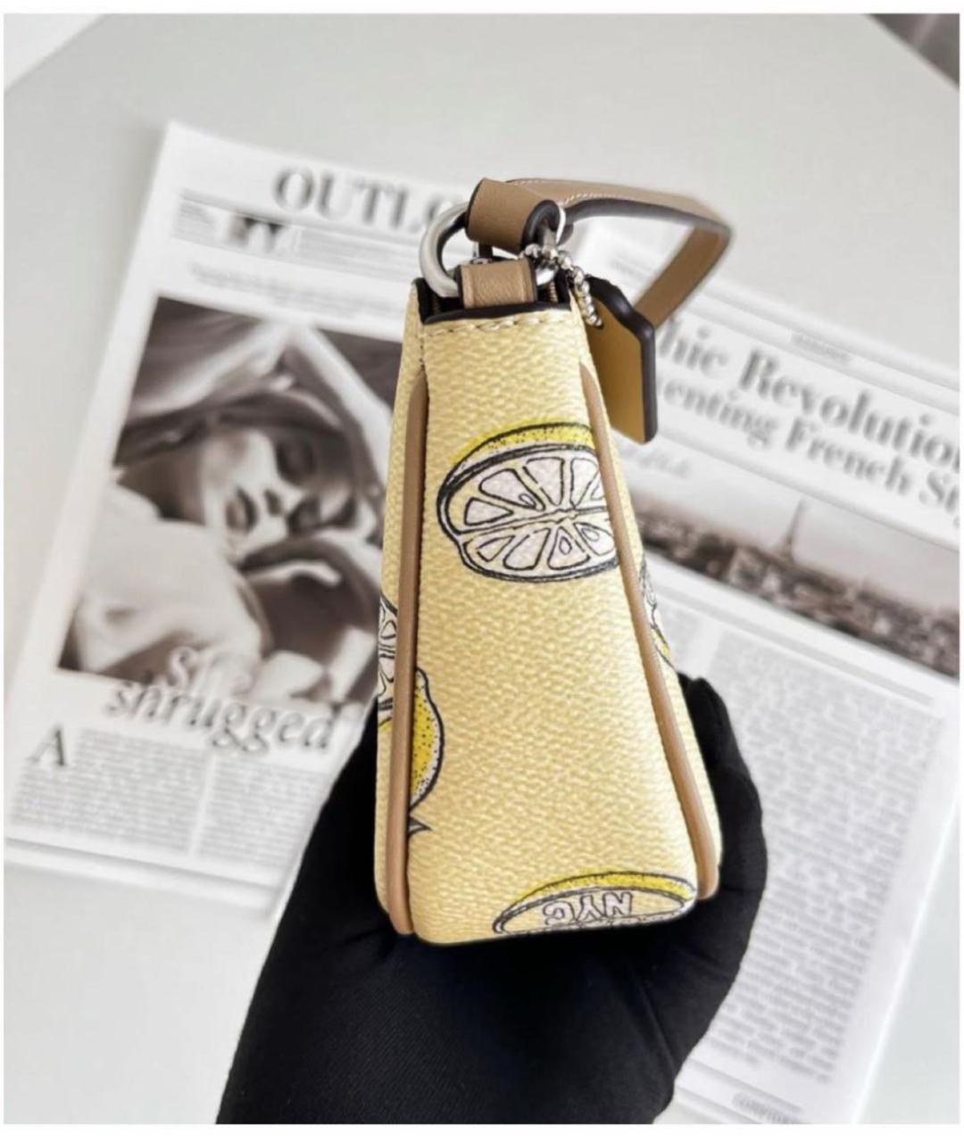 COACH Желтая сумка через плечо, фото 6