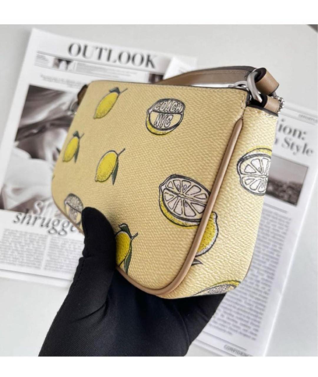 COACH Желтая сумка через плечо, фото 7