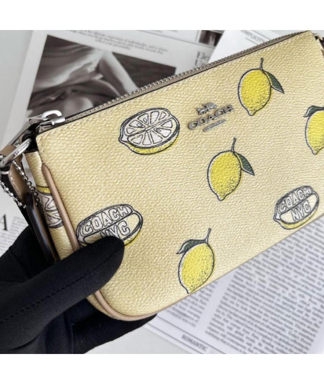 COACH Желтая сумка через плечо, фото 8