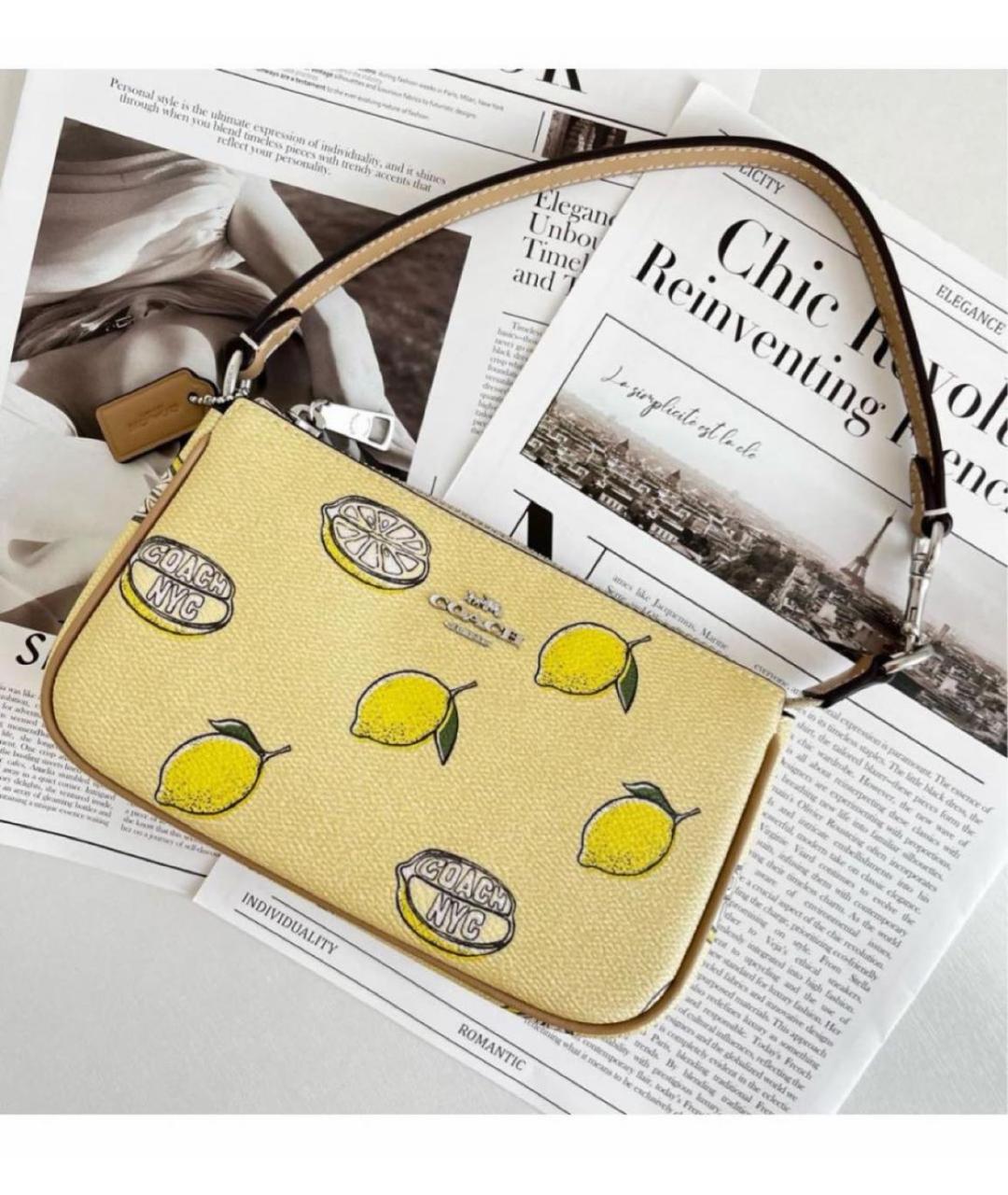 COACH Желтая сумка через плечо, фото 2