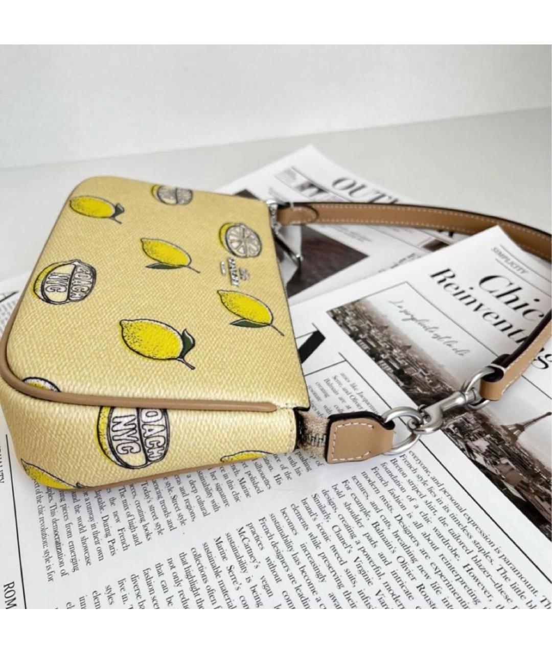 COACH Желтая сумка через плечо, фото 4