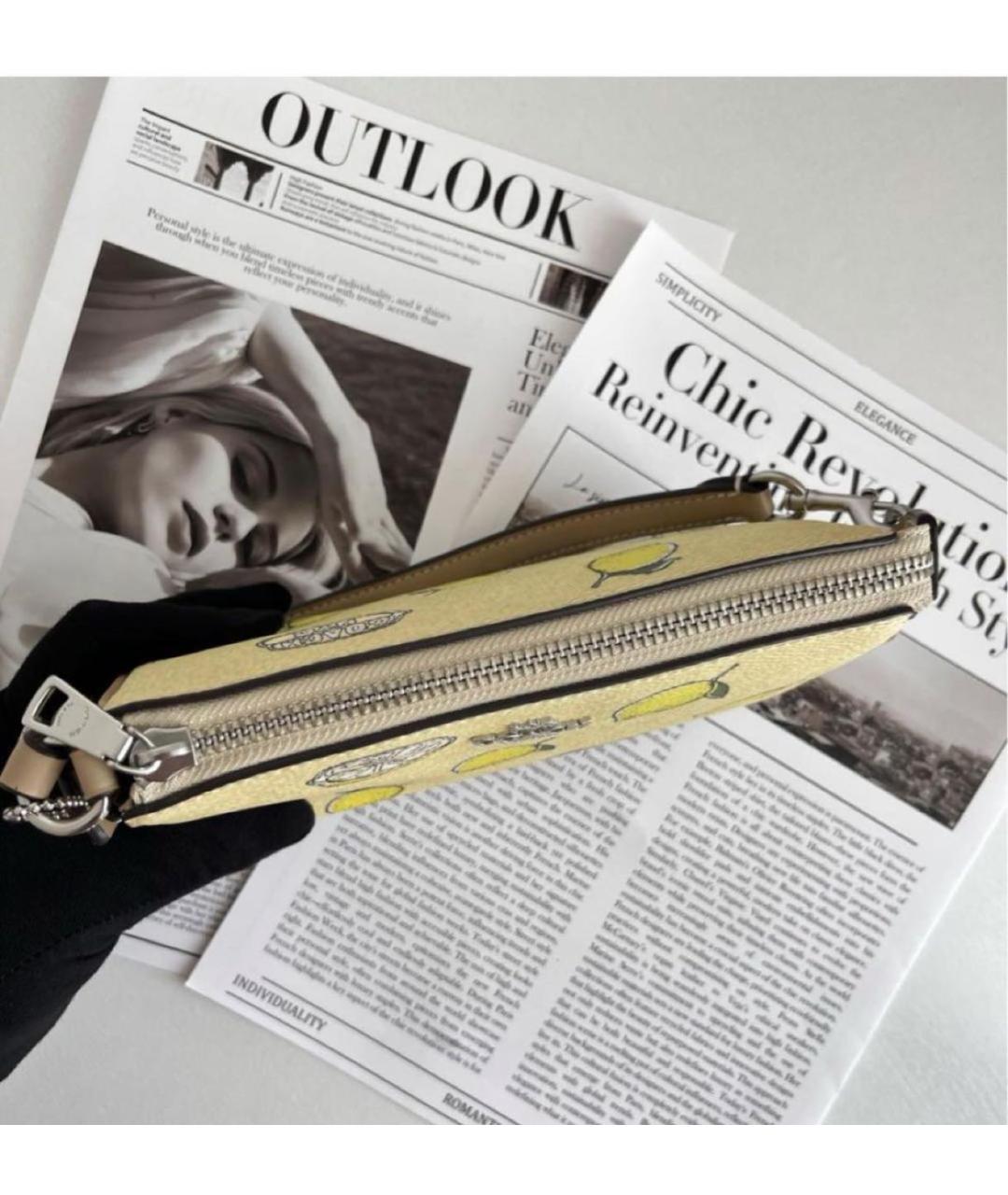 COACH Желтая сумка через плечо, фото 5