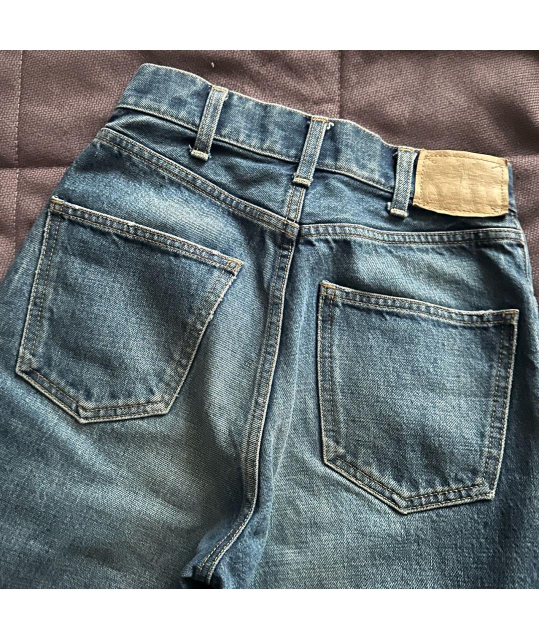 CELINE Синие хлопковые прямые джинсы, фото 4