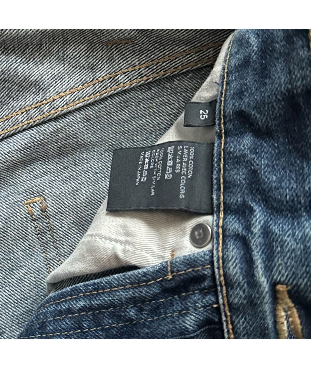 CELINE Синие хлопковые прямые джинсы, фото 7